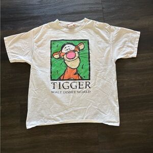 VINTAGE 90s Tigger Walt Disney T-Shirt Winne Pooh Big Face Size XL Rare VTG